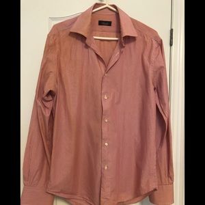 Red, white cotton shirt, 16, never worn